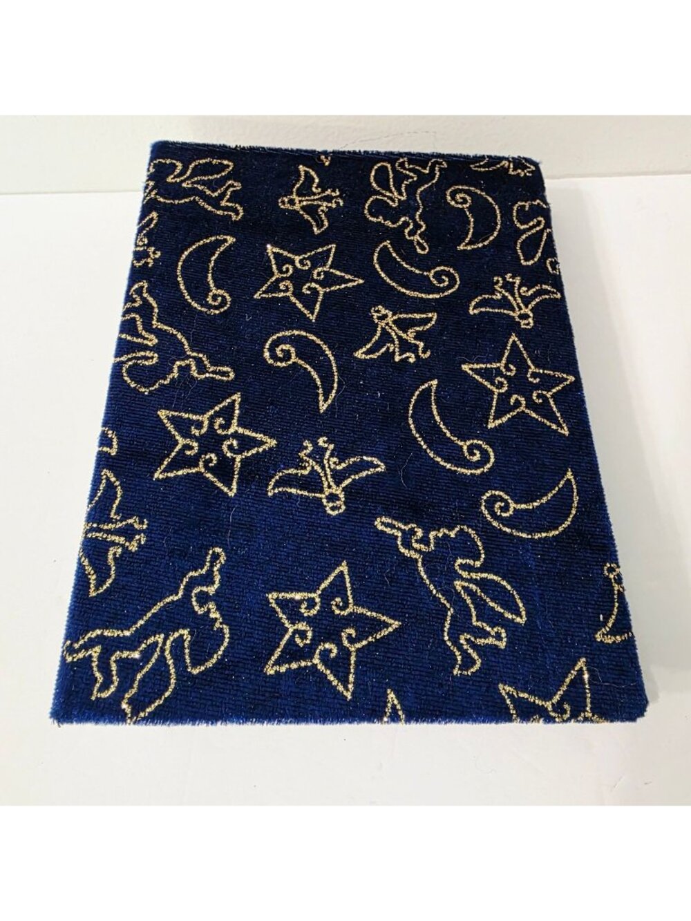 Vtg Velvet Gold Foil Celestial Moon Stars Angles Whimsigoth Photo Picture Album